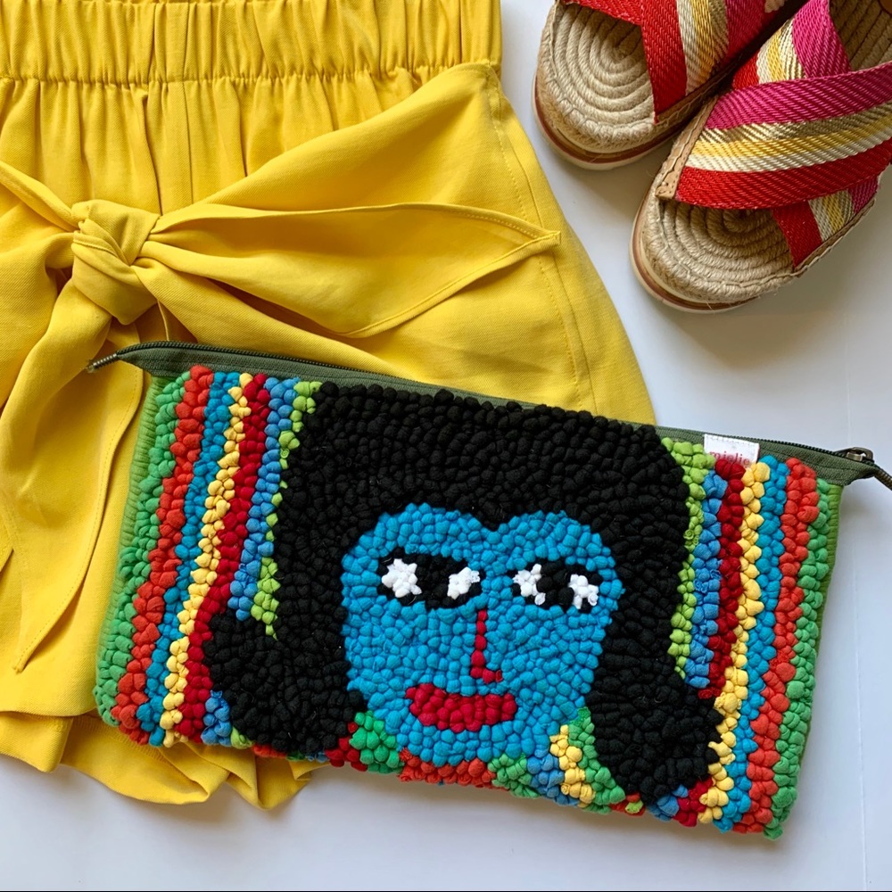 Mielie Bright Colorful Cultural Woven Clutch Purse